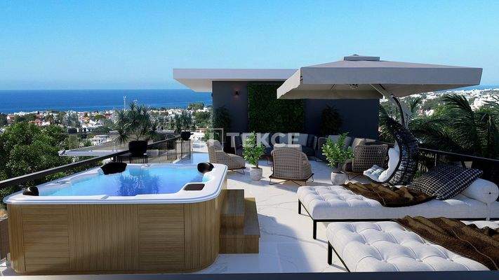 Detached Villa with Sea and Mountain View in Girne Edremit