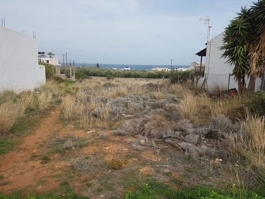 Kreta, Milatos: Baugrundstück mit Meerblick in der Nähe des Hafens zu verkaufen