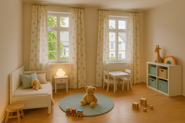 Kinderzimmer (so könnte es eingerichtet aussehen)