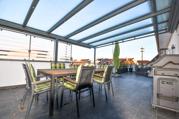 Blick auf die Dachterrasse