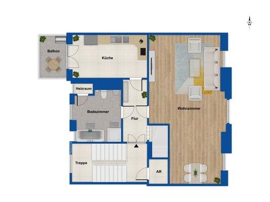 Grundriss Wohnung 1. Stockwerk