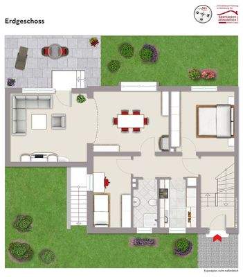 Erdgeschoss mit Terrasse zum Garten