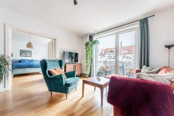 Wohn- und Schlafzimmer