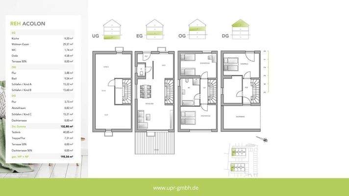 Grundriss Reiheneckhaus