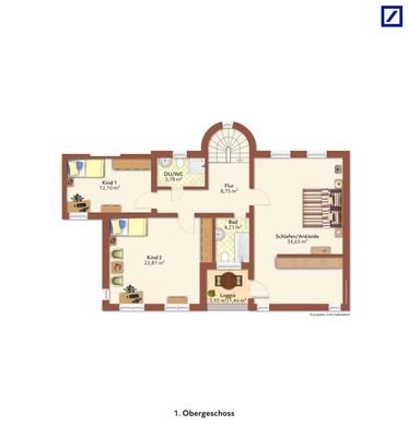 Grundrissplan 1. Obergeschoss