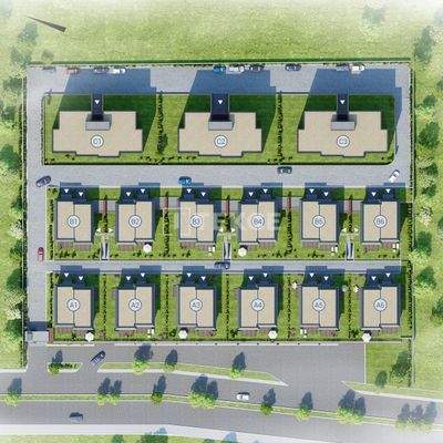 Villas in a Complex with Garden and Balconies in Basaksehir