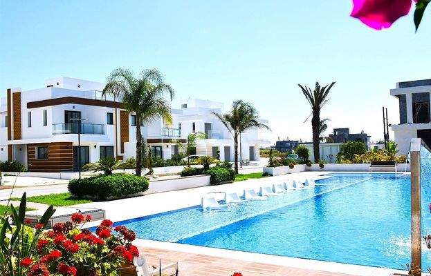 Furnished Semi-Detached Villa with Shared Pool in Gazimağusa