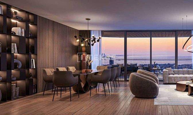 Apartments in a Sea-View Complex with Security in İzmir Konak