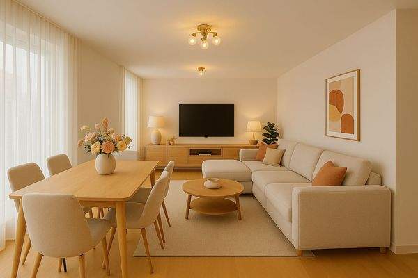 Digitale Visualisierung  Ein Wohnzimmer für gemeinsame Stunden 