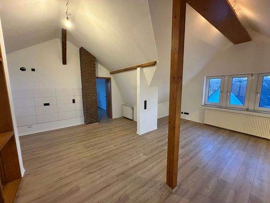 Wohnzimmer mit Holzbalken