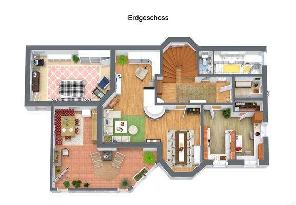 3D Floor Plan - Erdgeschoss