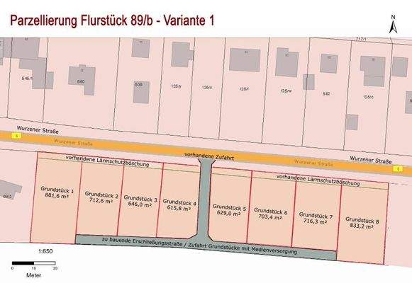 Parzellierung Variante 1