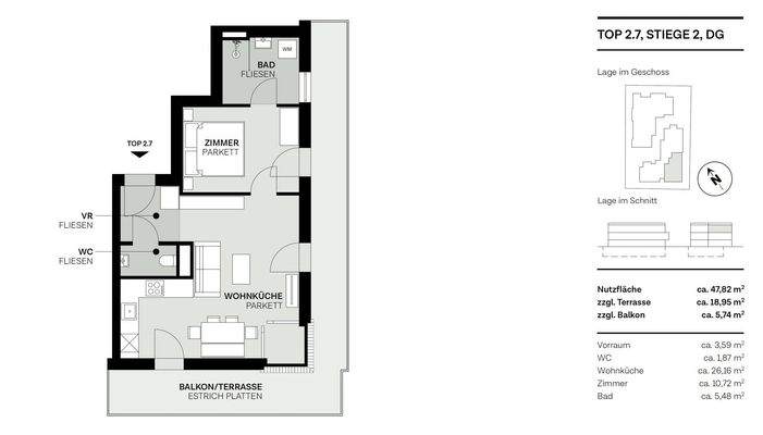 Grundriss Top 7, Stiege 2