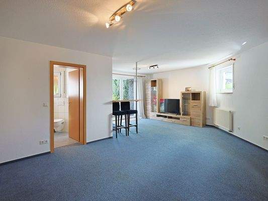 Großer Einliegerbereich mit Küchenzeile und Bad im Eingangsgeschoss