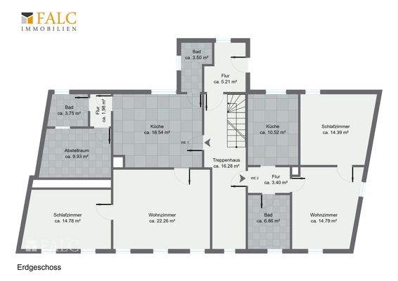 Haus 38 Wohnungen Erdgeschoß   links und rech