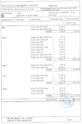 Nutzflächenberechnung 1.DG