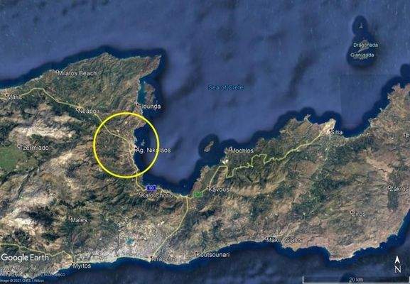 Kreta, Agios Nikolaos: Zwei angrenzende Baugrundstücke mit Meerblick zu verkaufen