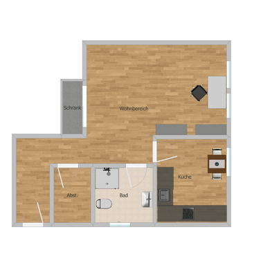 Raumaufteilung Appartement West 