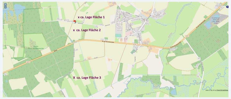 ungefähre Flächenlagen