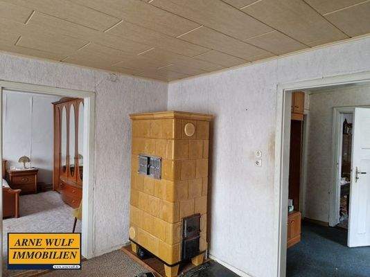 Kachelofen im Wohnzimmer