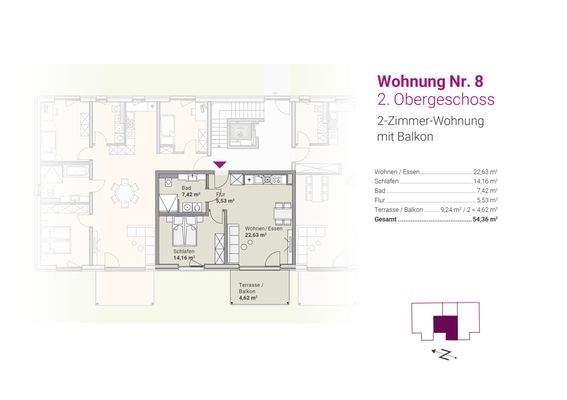 Grundriss Whg. Nr. 8