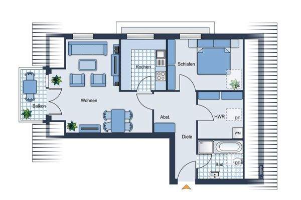 Grundriss der Wohnung
