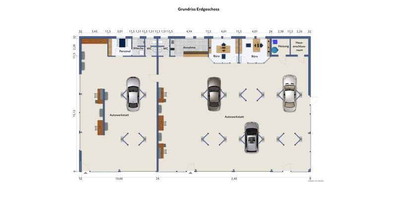 Grundriss Erdgeschoss Werkstatt 