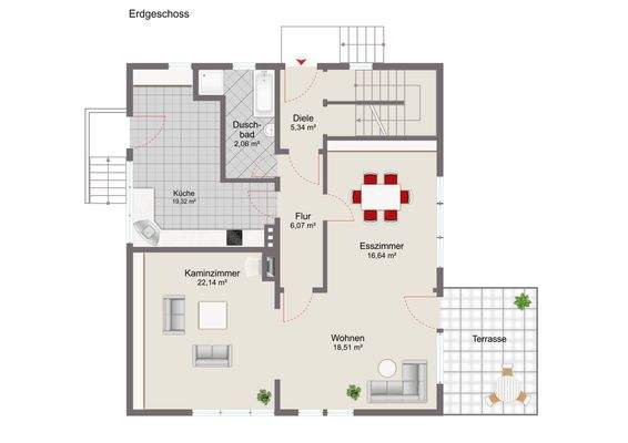 Erdgeschoss mit Musterausstattung