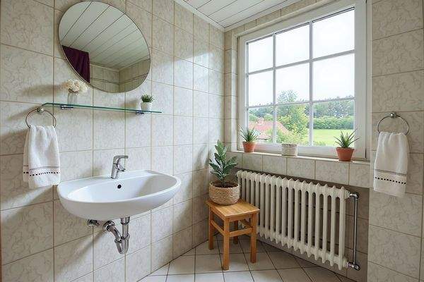 Bad oben - virtuell gestaged - Dekoration - Lütt Immobilien - Sasel