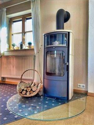 Moderner Schwedenofen im Wohnbereich EG