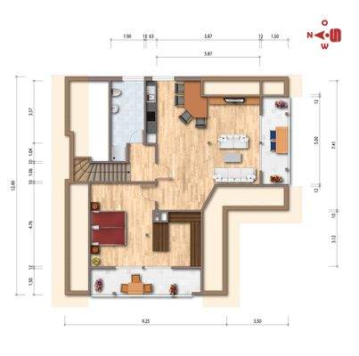 Grundriss-Skizze Dachgeschoss
