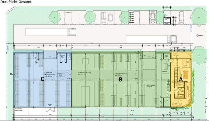 Draufsicht EG - Sektionen