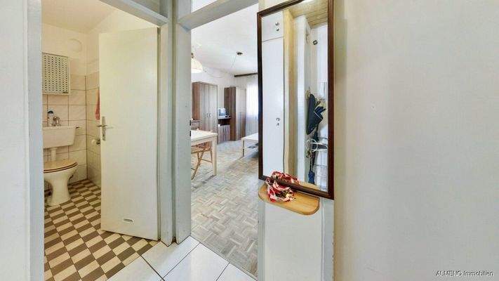 Flur mit Blick in das Wohnzimmer