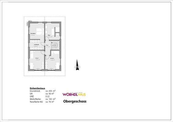 Grundriss EFH Obergeschoss 