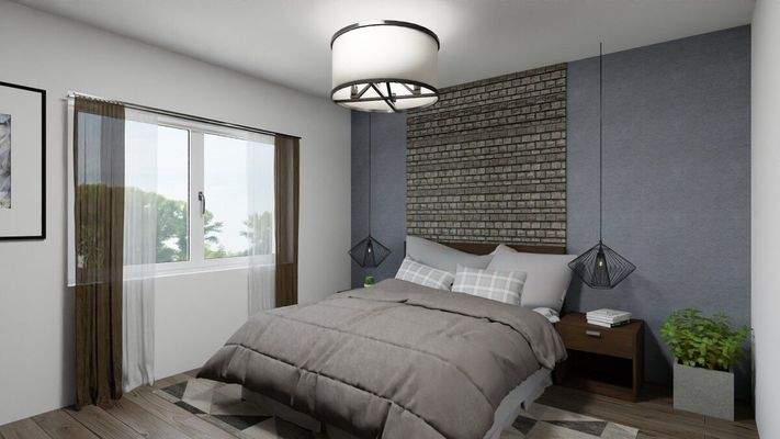 Visualisierung Whg 7 Schlafzimmer Bett