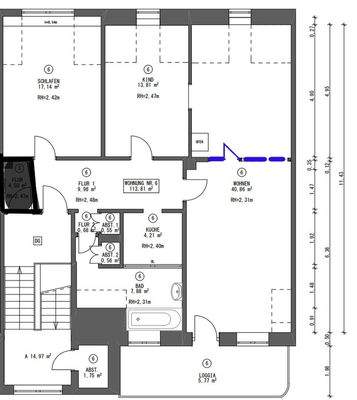 Blaue Linie (Wand kommt noch)