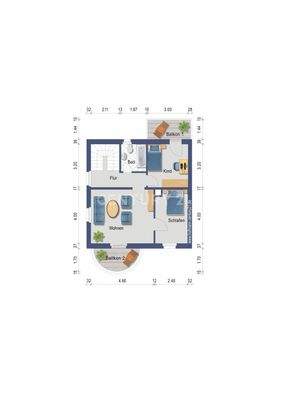 2D Grundriss OG Haus A