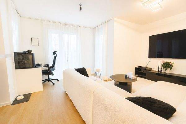 Helles Wohnzimmer mit Arbeitsbereich Kopie