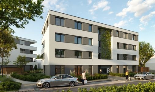 Außenansicht Eingangsseite Haus B 