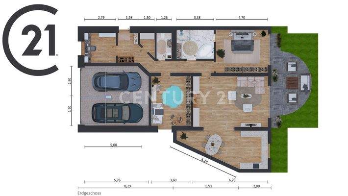 Grundriss  (beispielhafte Ausstattungsmerkmale)