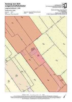 Lageplan mit Kennzeichnung der am Wohnhaus angrenzenden Weideflächen
