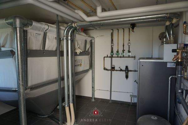 der Heiz- und Pelletsraum