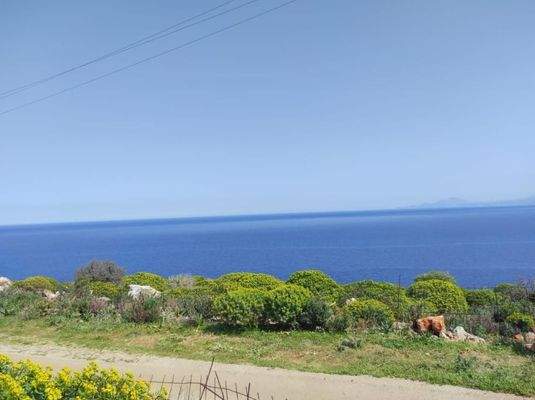 Kreta, Omprogialos: Grundstück mit unverbaubarem Meerblick zu verkaufen