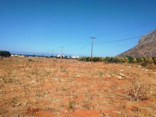 Kreta, Stavros: Grundstück zu verkaufen, nur wenige Meter vom Strand entfernt