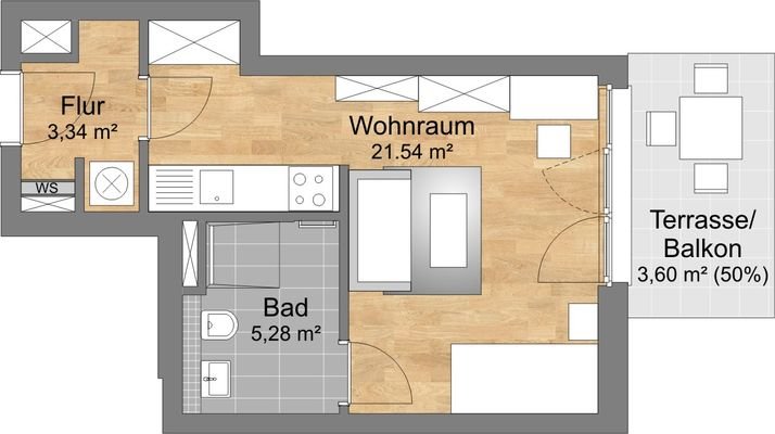 Grundriss Wohnung 19