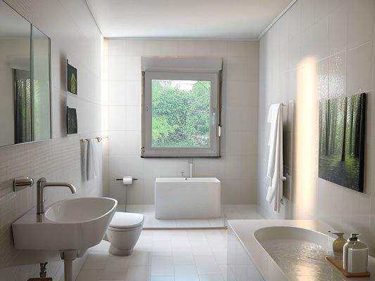 Badezimmer OG -KI Bild/nachher