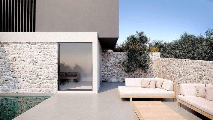 Kreta, Almyrida: Schönes Grundstück mit Baugenehmigung zu verkaufen