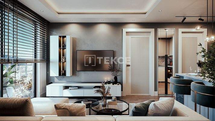 Apartments in a Secured Project with Pool in İzmir Konak