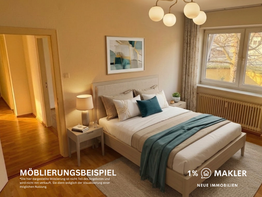 Schlafzimmer möbliert