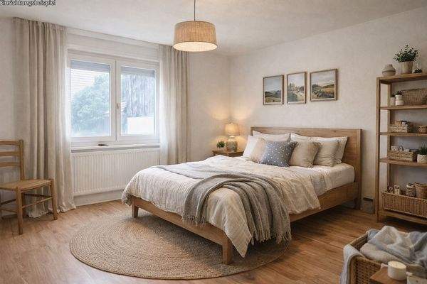 Schlafzimmer - digital bearbeitet Möblierung dient der Visualisierung